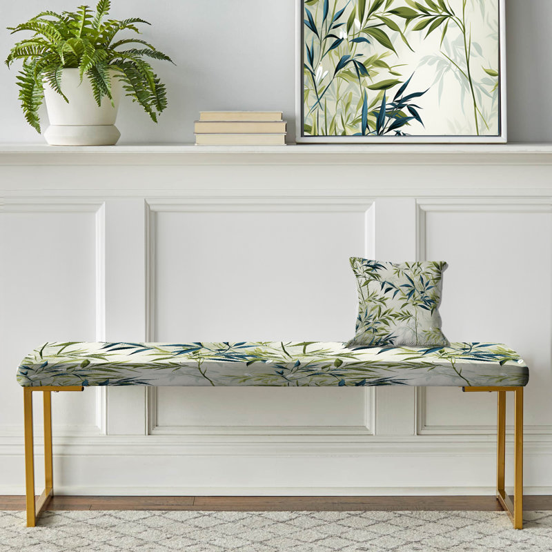 Motif tropical de bambou Zen - banc rembourré doré Tropical