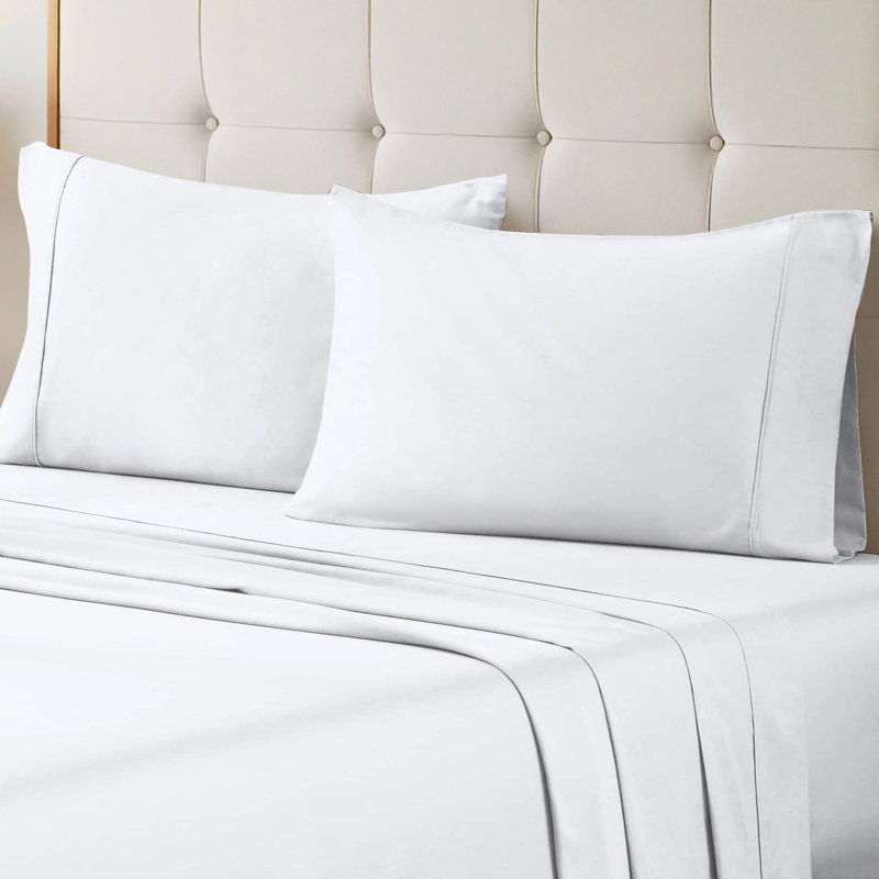 Egyptian Cotton 700 Thread Count Luxury Sheet Set, Queen, White