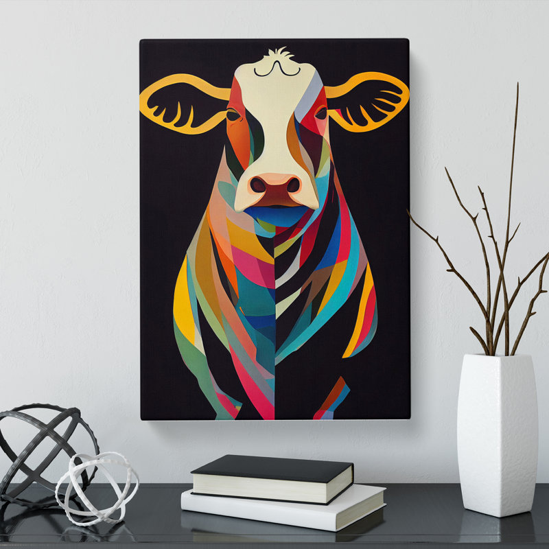 Cow in Colour - Wrapped Canvas, 50cm H x 35cm W x 3cm D