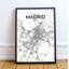 Madrid City Map - No Frame Print-1448801790