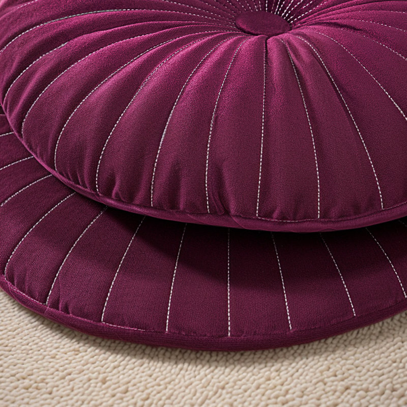 Coussin décoratif en velours 18 po , Bourgogne