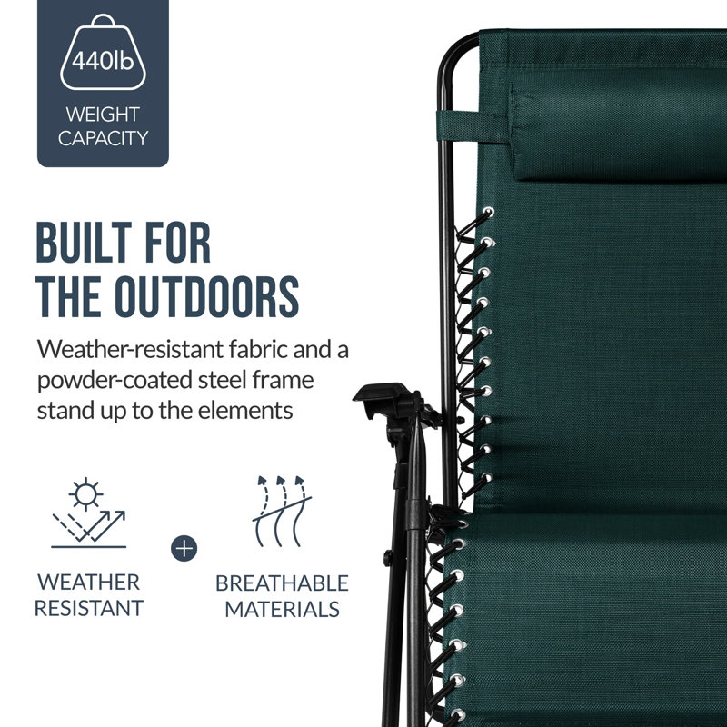 Set Of 2 Zero Gravity Patio Chair, Forest Green