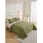 Ensemble de couvre-lit réversible en microfibre vert 3 pièces Jade-1179933268