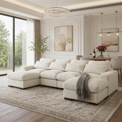 Canapé modulaire avec 2 repose-pieds Tatman