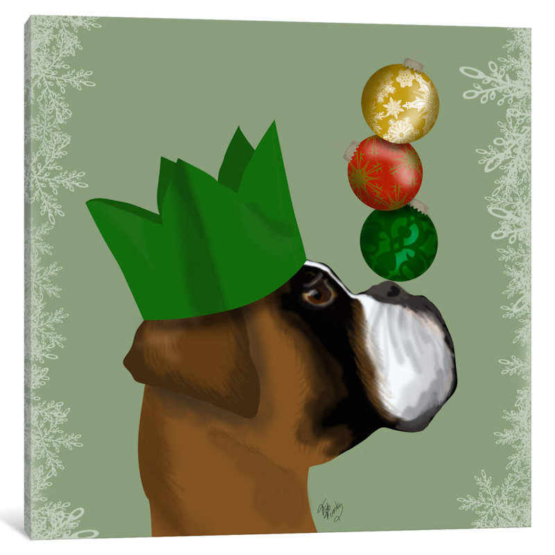 « boxer party pli baubles », reproduction sur toile tendue Fab Funky, H 12 po x l 12 po x P 0,75 po, Toile tendue