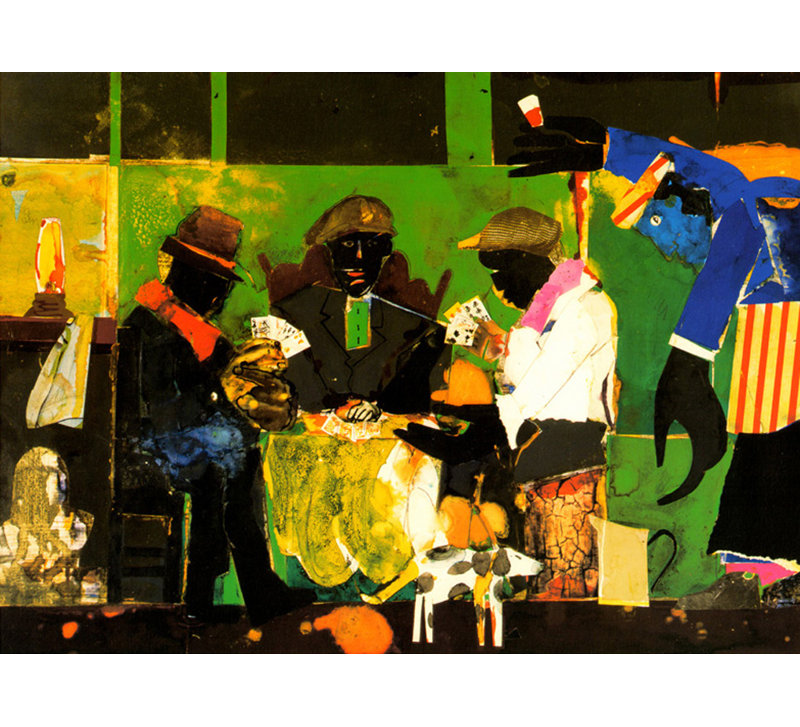 Joueurs de cartes, 1980, H 13 po x l 18 po