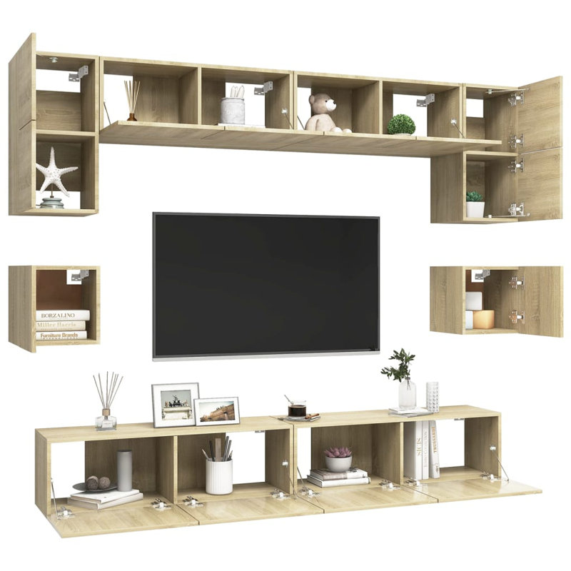 Azeen TV Stand for TVs up to 43", Sonoma Oak