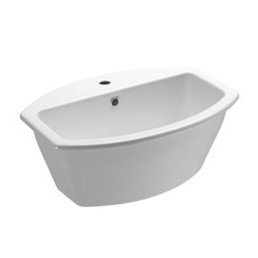 GSI Collection Losagna 15.7'' Glossy White Vitreous China Oval Bathroom Sink with Overflow, Single Hole