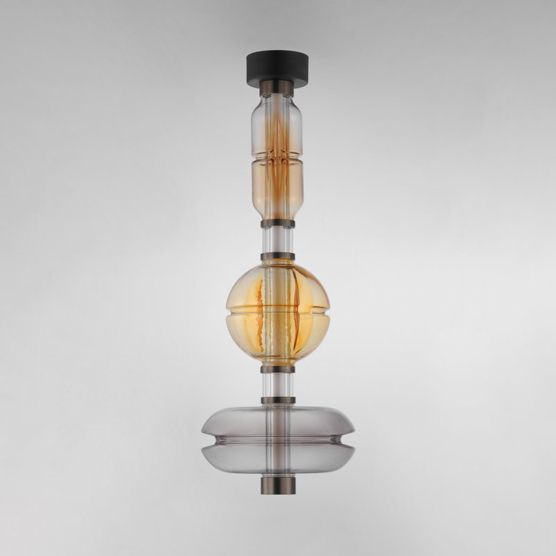 Gusto 1 - Light LED Flush Mount, Gunmetal, Smoked Gray/Warm Amber