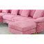 114" U Shaped Chenille Sectional Sofa with Chaise Ottoman and Gold Legs-291939261