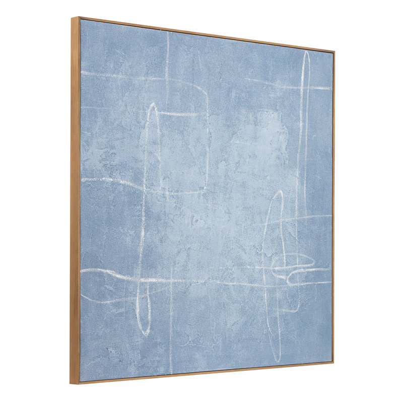 Notion, peinture encadrée , Blanc / Bleu