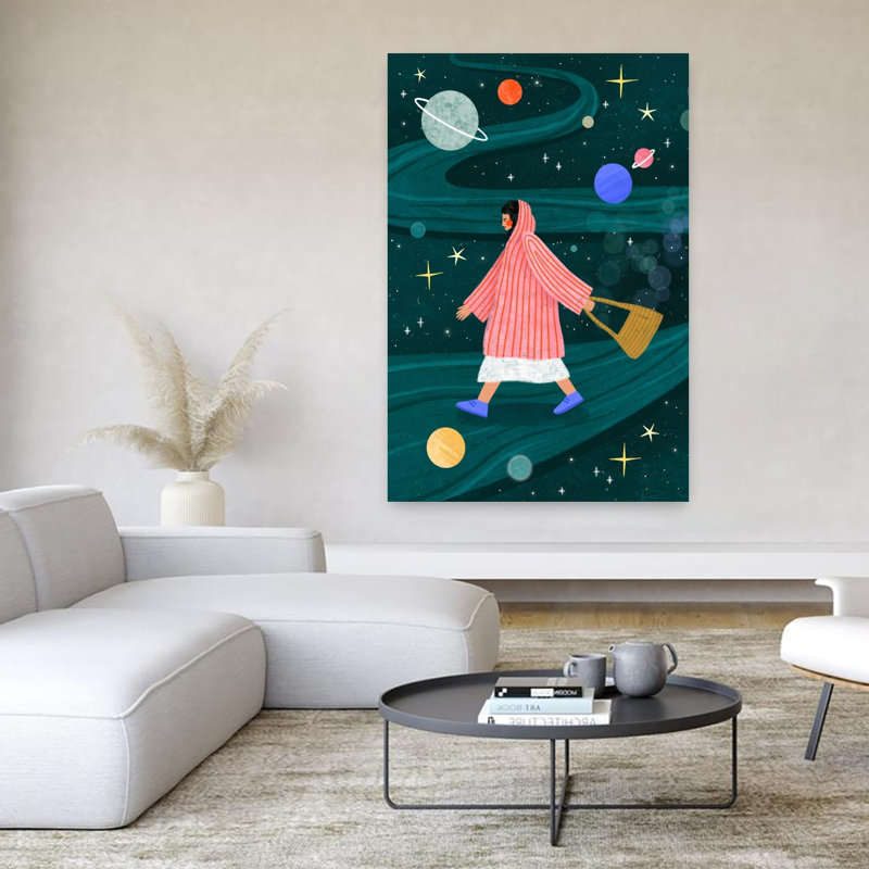 Art contemporain Art contemporain abstrait fantaisiste, H 60 po x l 40 po