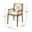 Chaise de salle à manger Perla, 2 pièces avec 2 coussins crème, pour cour, bord de piscine, jardin-683292533-683292532
