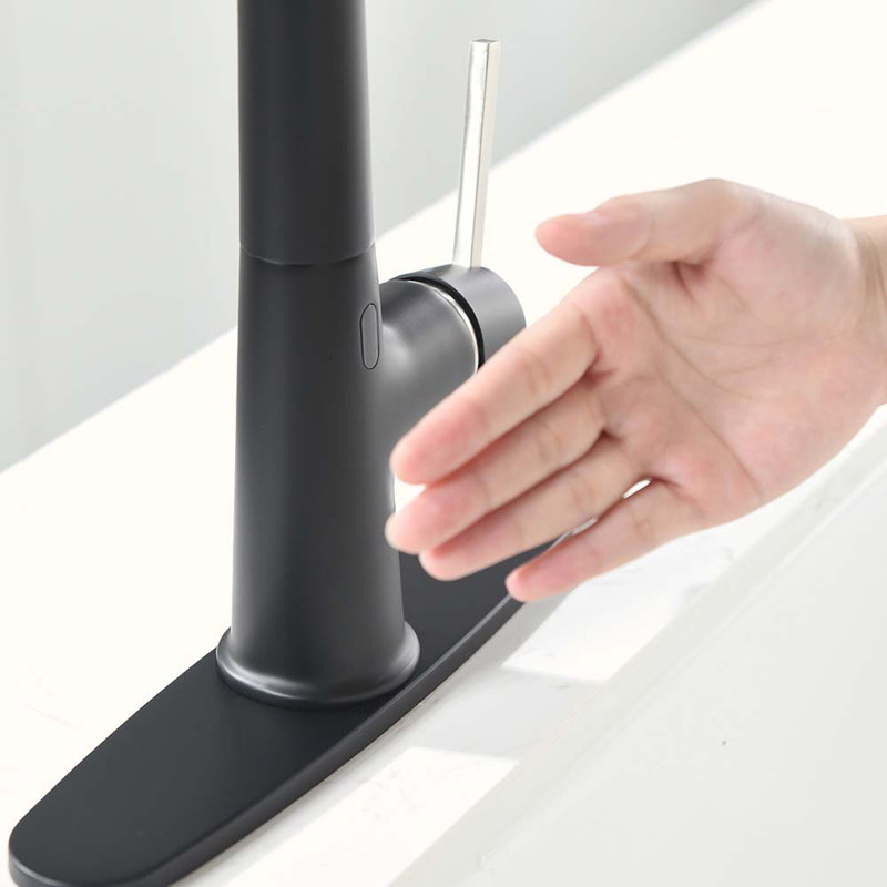 HOOSENG Pull Down Touchless Kitchen Faucet, Matte Black
