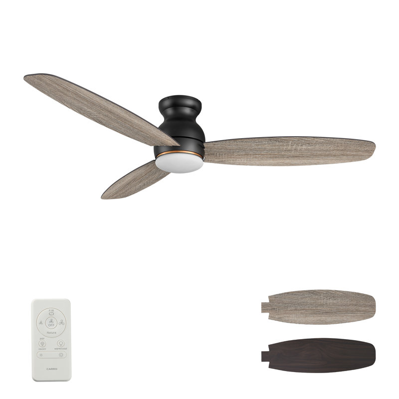 60'' Ceiling Fan with LED Lights, Black/Beige