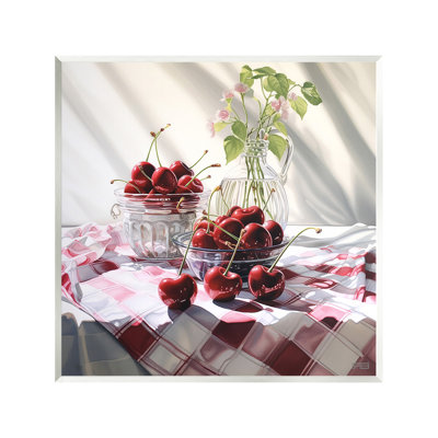 Cherries & Botanicals Wall Plaque Art by RB