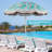 Goplus 6.5 Ft Outdoor Fringe Patio Umbrella With Carrying Bag Push Button Tilt For Garden Green