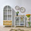 Blanc + vitrines en bois massif Burlywood