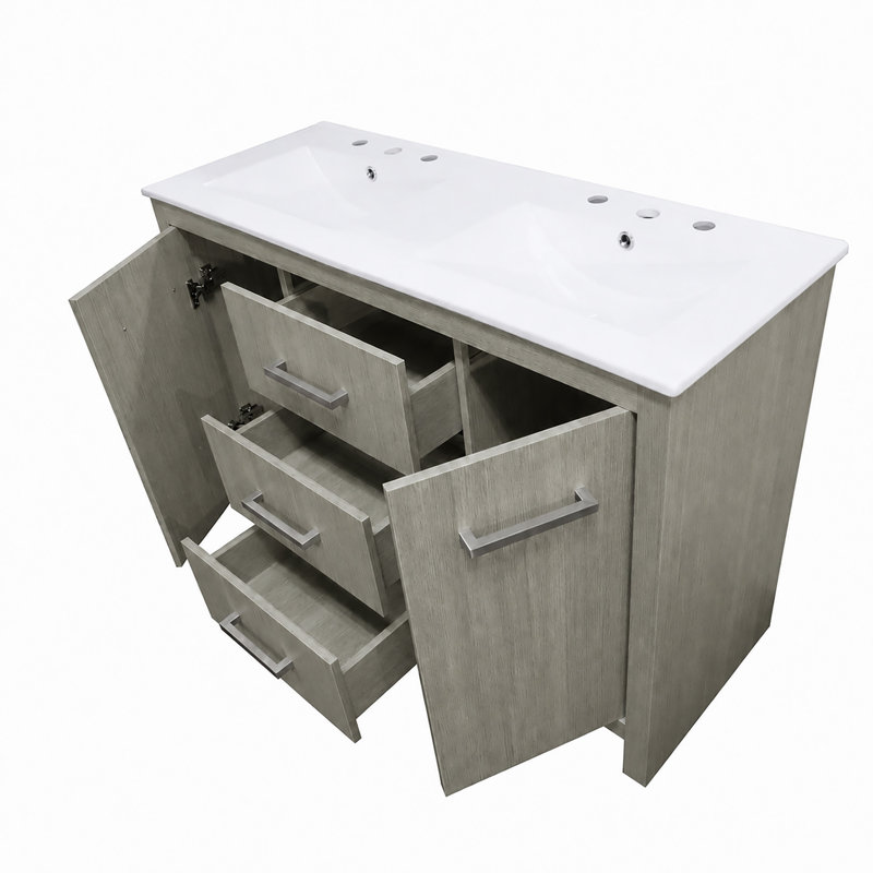 Boehlke 48'' Double Bathroom Vanity with Ceramic Top