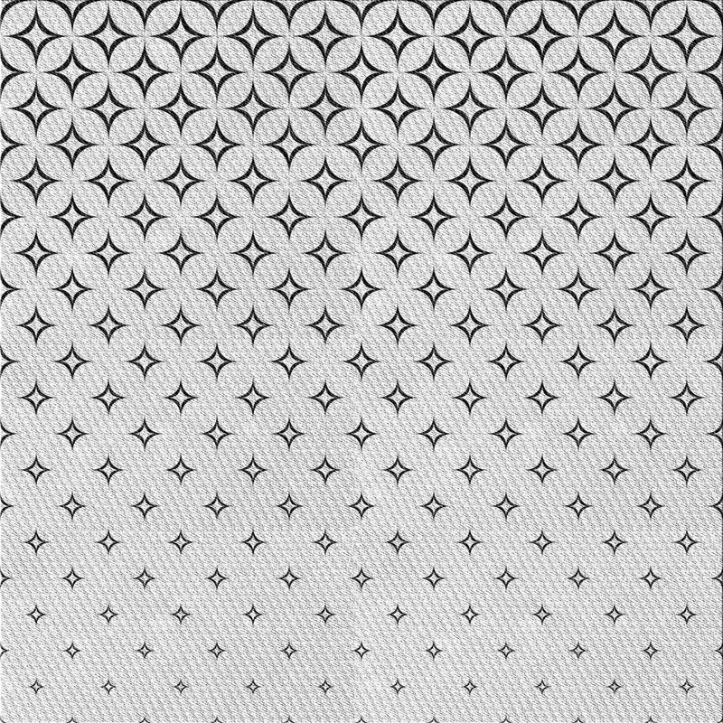 Tapis noir/gris à motifs, Carré 6 pi