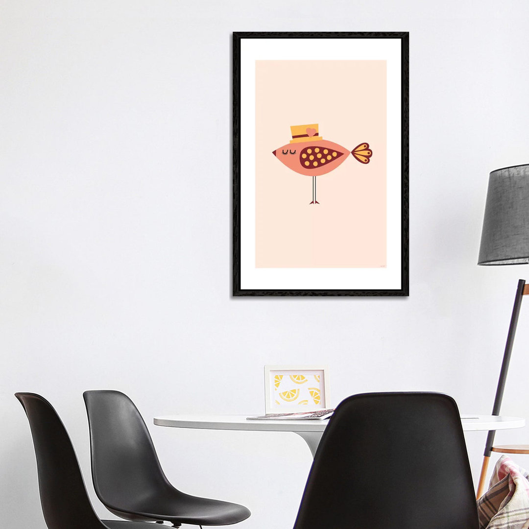 Vogel (Orange) von TomasDesign - Galerie-verpackte Leinwand Giclée