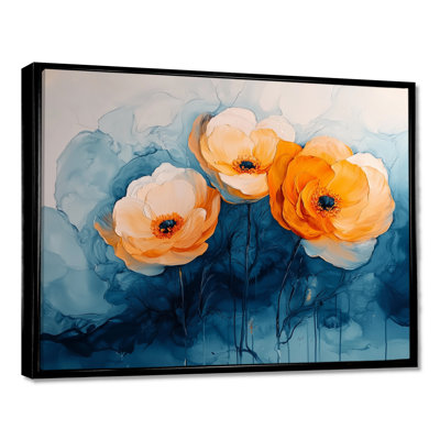 Aquarelle de fleurs de renoncule, rivière IV - art mural Renoncule