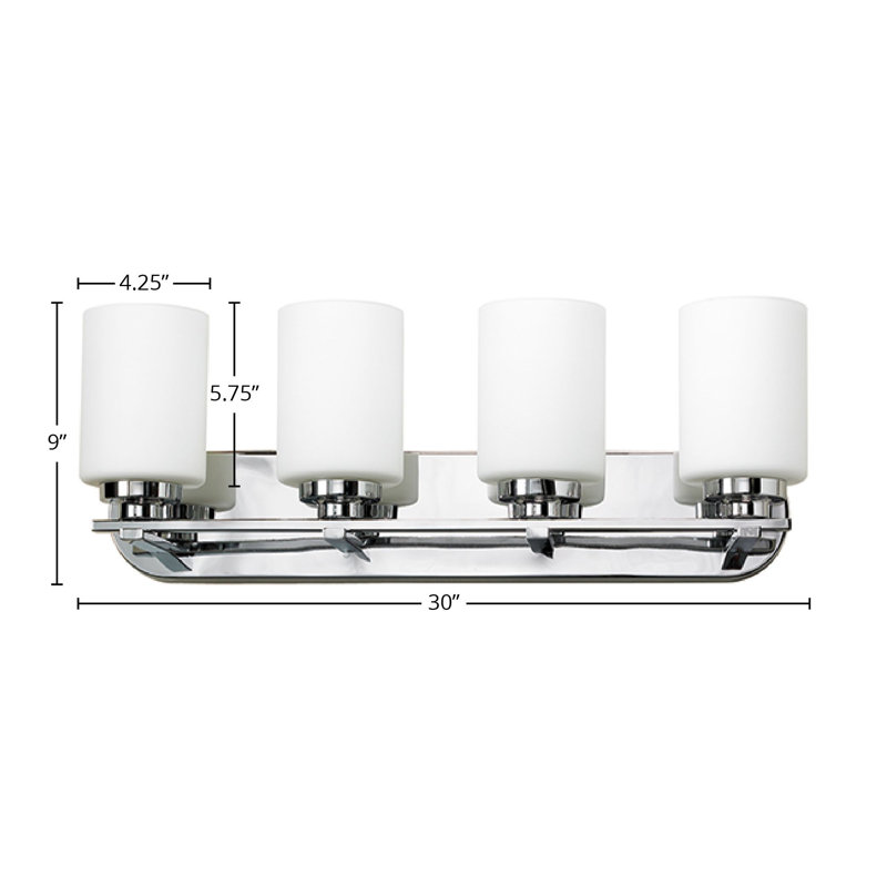Éclairage pour meuble-lavabo 4 lumières Troene, Chrome