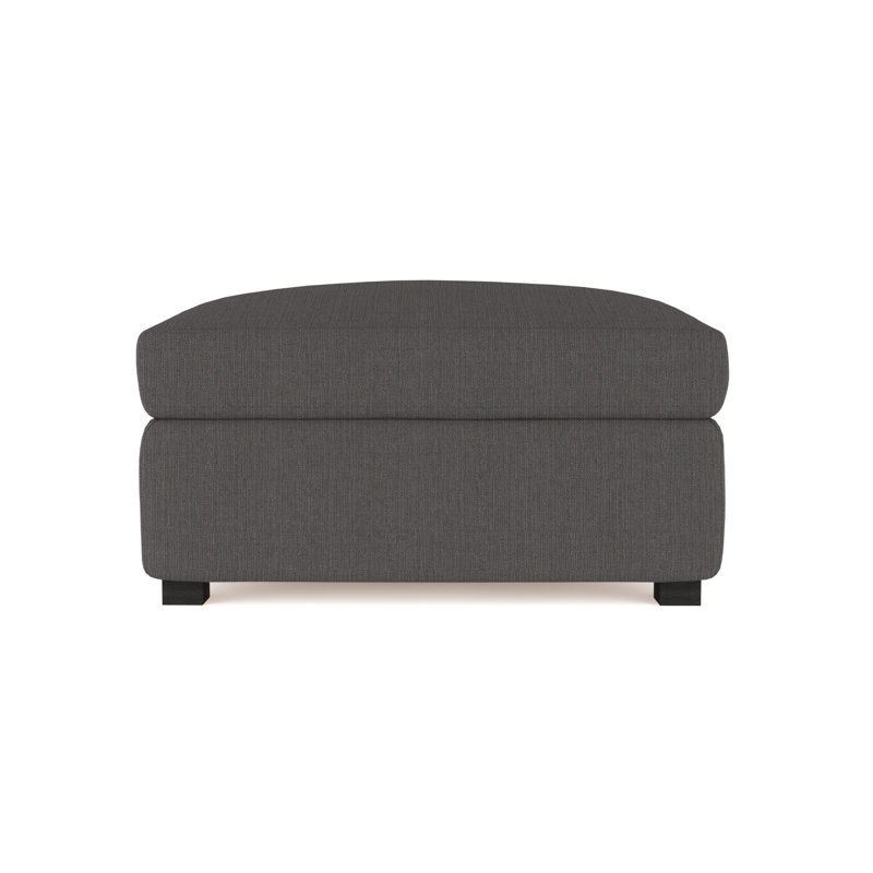Repose-pieds Madison, Lin graphite carré, Naturel