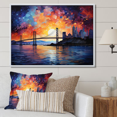 " Orange Bridge Gateway Pointillism II "
