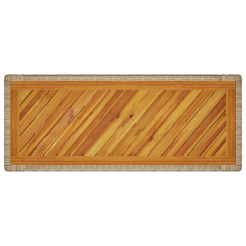 Table d'appoint en bois de rotin 39,4 "x 15,7" x 29,5 "Bungalow Rose, Beige