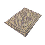 Tapis brun en laine noué à la main de style sud-ouest Chatsworth 5 pi 8 po x 7 pi 8 po Chatsworth