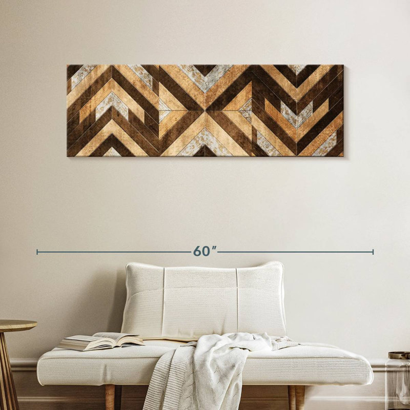 " Patterned Chevron Tiles " by Lulu, 16" H x 48" W x 1.25" D