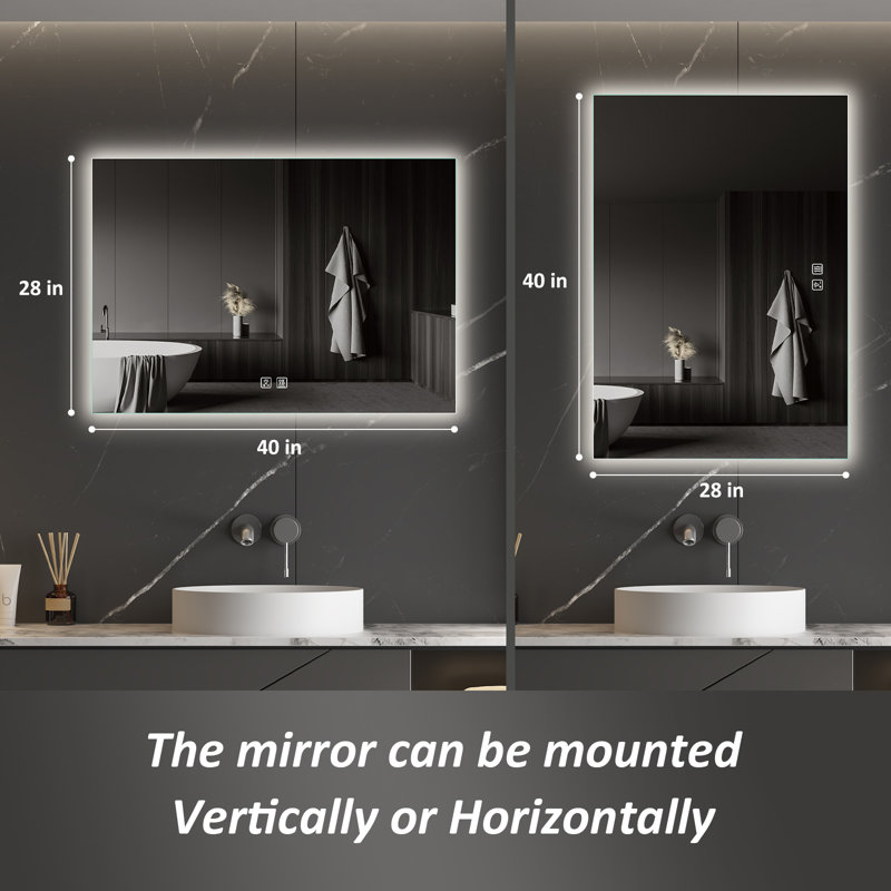 Miroir mural sans cadre Naliyah, 28 po x 40 po