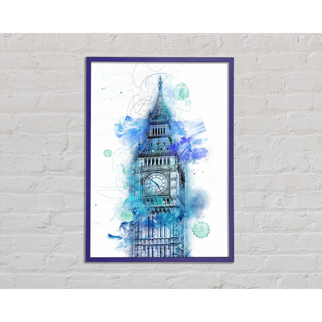 Aquarell Big Ben 1 Gerahmter Druck