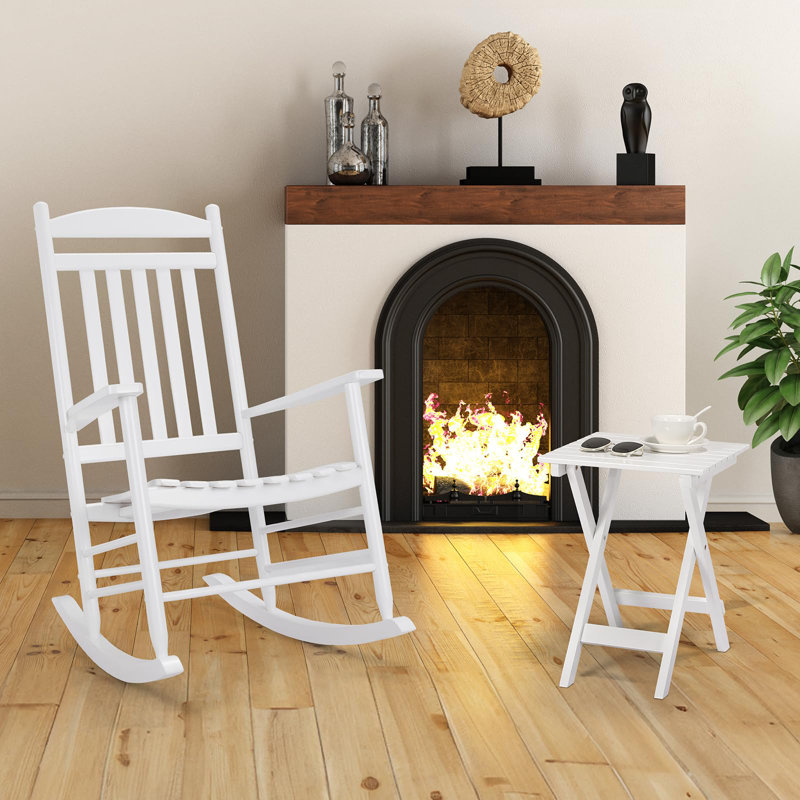 Solid Wood Rocking Chair, White