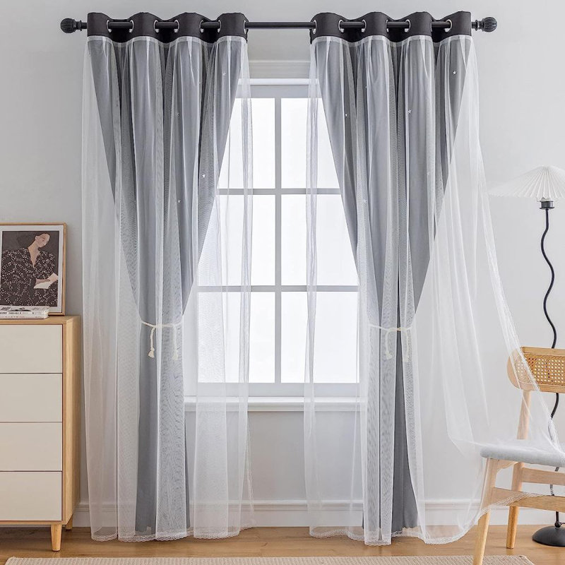 Calabro Room Darkening Curtain Single Panel, Black