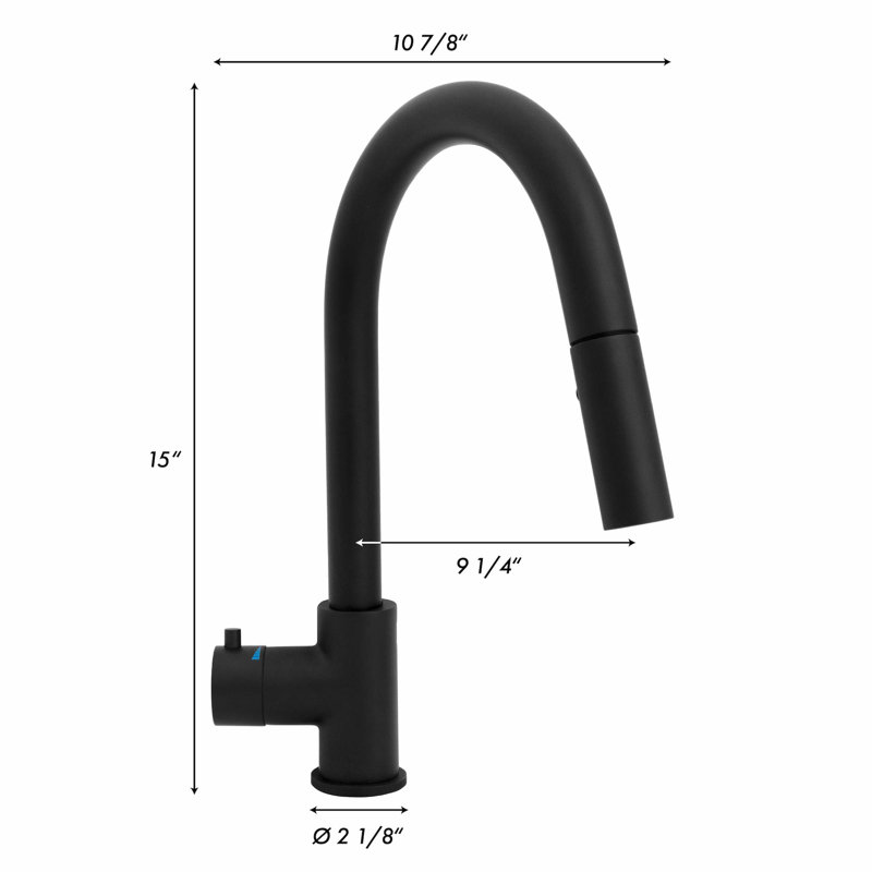 Gemini Pull Down Touchless Single Handle Kitchen Faucet With Side Spray, Matte Black