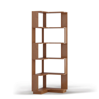 6 Tier Freestanding L-Shaped Corner Bookshelf For Living Room, Bedroom, Wooden Bookcase With Anti-Drop Panle And Anti Tipping Device, Display Shelf Open Storage Rack Organizer For Home Office DARK OAK