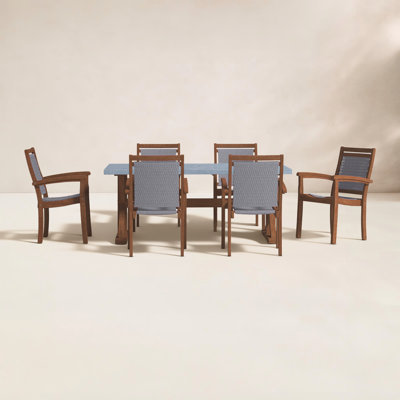 Fleur 74'' Rectangular 6 - Person Outdoor Dining Set