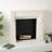 Cole And Grey Wooden Freestanding Fireplace Mantle With Leaf Accents