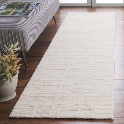 Tapis ivoire en laine touffeté à la main Shynel
