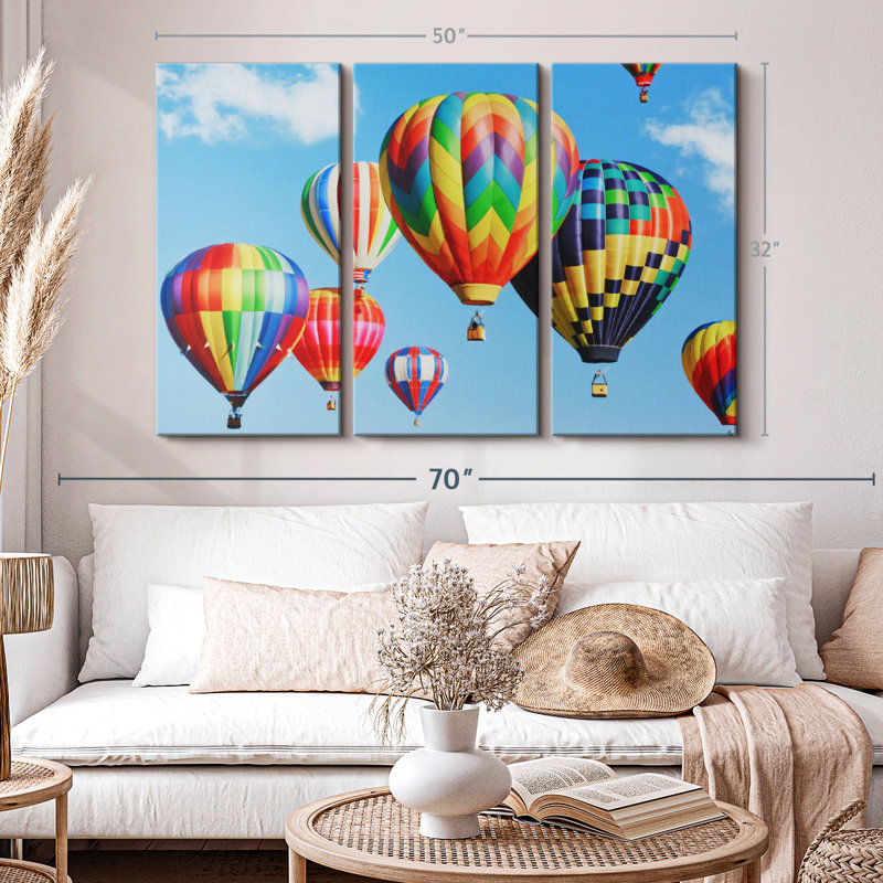 «Rainbow Hot Air Balloon» sur, H 32 po x l 50 po