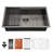Gunmetal Black Workstation Kitchen Sink - Single Bowl Workstation Undermount Kitchen Sink 16 Gauge Stainless Steel