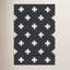 Tapis noir en laine touffeté à la main à motif géométrique Cavan-1636243877
