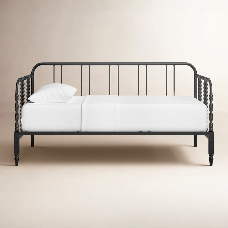 Cassady Iron Daybed with Spindle Detailing, Black