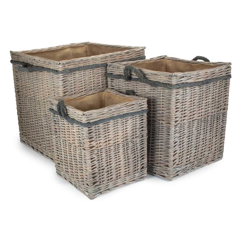 Fleur De Lis Living 3 Piece Wicker Storage Basket Set
