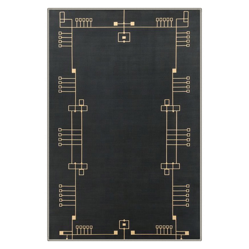 Paillasson à bordure géométrique Art Deco