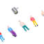 Bricolage, musée, cadre en forme d'ombre avec mini cadres dorés, figurines pour anniversaire, blanc