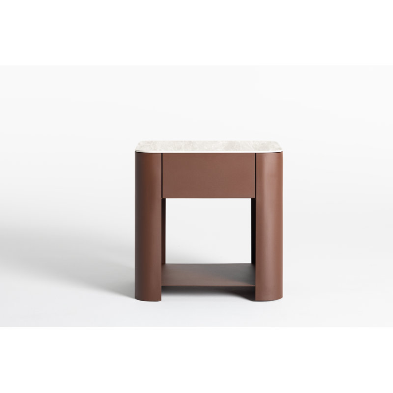 Charlain 50cm W Steel Bedside Table