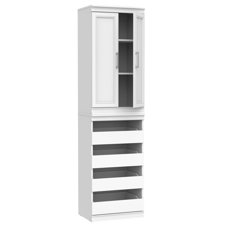 White Laminate 3-Shelf 4-Drawer Modular Closet System